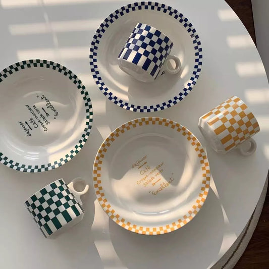 Checkerboard Plate & Mug set