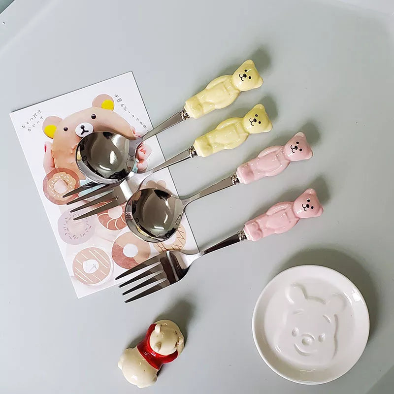 Bear Spoon & Fork Set